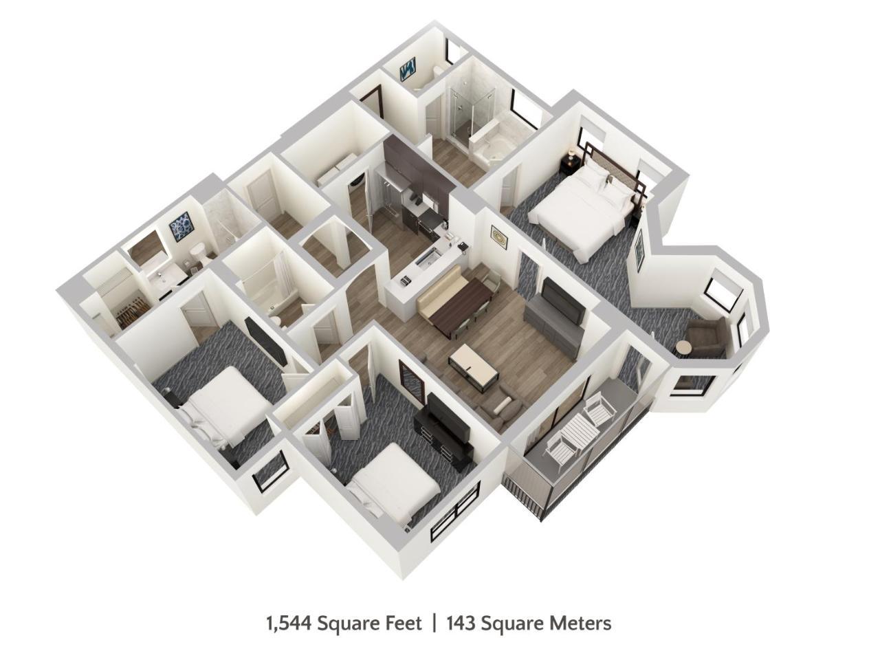 Three-Bedroom Three Bath Condo (Free Water Park Access)